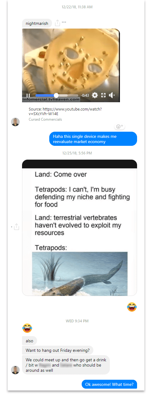 Text conversation example