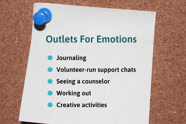 Pinned note on outlets for emotions