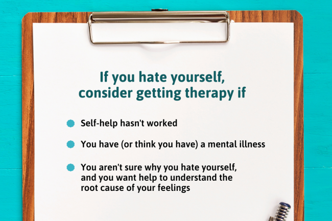 Consider getting therapy if self-help hasn't worked, you aren't sure about the reasons, or you have a mental illness. 